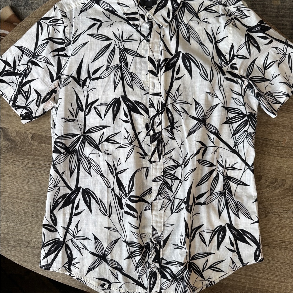 Guess Black and White Casual Button Down Shirt